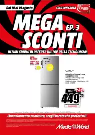 Volantino MediaWorld Pagina 40: Candy Frigorifero Doppia Porta €449,25