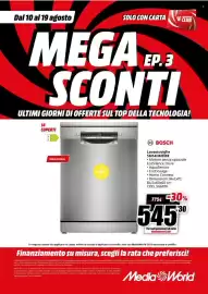 Volantino MediaWorld Pagina 42: Lavastoviglie Bosch €545,30