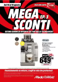 Volantino MediaWorld Pagina 50: DeLonghi Macchina automatica per caffè in chicchi Rivelia Latte €649,49