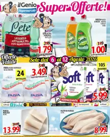 Volantino Il Genio Supermercato settimana 33 Pagina 4: Fabia acqua naturale €24,00, Svelto piatti limone €1,00