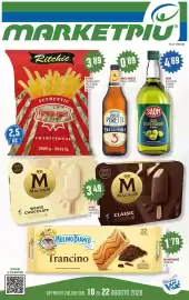 Volantino Marketpiù Pagina 1: SAOM Olio extra vergine di oliva €4,69, Angelo Poretti Birra 3 Luppoli €0,89