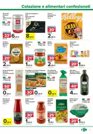 Volantino Carrefour Express Pagina 7: Pan Bauletto Cereali e Soia Mulino Bianco €0,99, Kinder Plum Cake €1,65