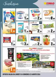 Volantino Conad Margherita Pagina 10: Prosciutto cotto Beretta alta qualità €3,99, Perline di mozzarella Conad €1,19
