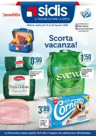 Volantino Sidis Pagina 1: Acqua minerale effervescente naturale Sveva €1,50, Fetta Golosa Prosciutto Cotto Galbani €0,99