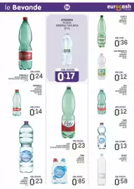 Volantino Eurocash Pagina 26: Vera acqua minerale naturale €0,13, Lete acqua minerale effervescente naturale €0,12