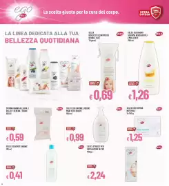 Volantino Famila Pagina 14: Selex ego bagno schiuma avvolgente/emolliente €1,26, Selex ego sapone naturale €1,25