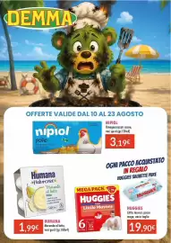 Volantino Sanitaria Demma Pagina 1: Humana Merenda al latte €1,99, Huggies Little Movers €19,90
