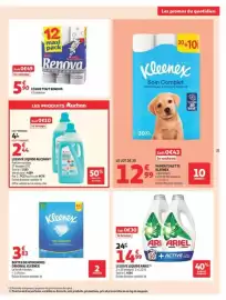Catalogue Auchan Supermarché page 21: ARIEL Lessive liquide €14,99, Renova Essuie tout €5,90