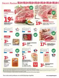 Catalogue Auchan Supermarché page 4: Duc - hauts de cuisses de poulet €3,99, Charal - haché à la bolognaise €5,99