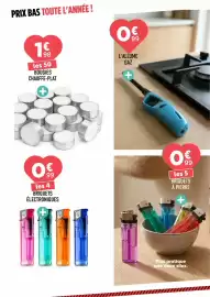Catalogue Centrakor page 14: Bougies chauffe-plat €1,98, Les 5 briquets à pierre €0,99