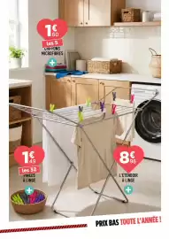 Catalogue Centrakor page 5: L'étendoir à linge €8,96, Chiffons microfibres €1,60