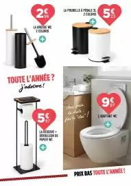 Catalogue Centrakor page 7: La poubelle a pedale 3l 2 coloris €5,23, La réserve + dérouleur de papier wc €5,97