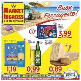 Volantino Market Ingross Pagina 1: Birra Heineken €0,99, Formaggio Valgrana Piemonte €0,89