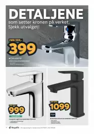 Megaflis kundeavis Side 12: Grohe Pulse Clova m servantbatteri matt sort €1.099,00, Celeste Corby servantbatteri krom €399,00