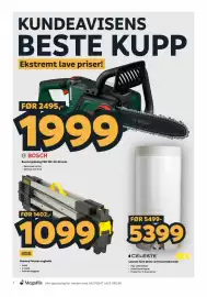 Megaflis kundeavis Side 2: Celeste Tech 200s varmtvannsbereder €5.399,00, Bosch kjedesag PKE 18V-30-28 solo €1.999,00