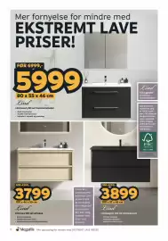 Megaflis kundeavis Side 6: Lind Magical 100 servantskap sort €3.899,00, Lind Luxury 80 sort baderomsmøbel €5.999,00