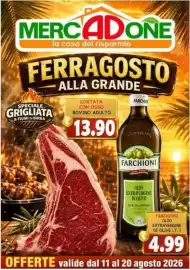 Volantino MercADone Pagina 1: Farchioni olio extravergine di olive €4,99, Costata con osso bovino adulto €13,90