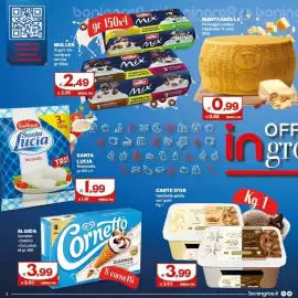 Volantino Boningros Cash and Carry Pagina 2: Vaschetta gelato €3,99, Algida Cornetto classico €3,99
