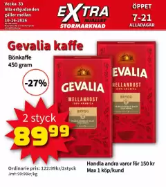 Extra Mjällby Stormarknad reklamblad vecka 41 Sida 9: Gevalia kaffe €89,99