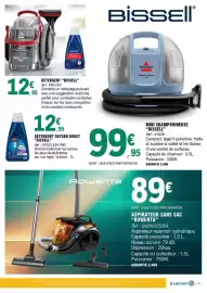 Catalogue E.Leclerc page 11: BISSELL DÉTERGENT €12,95, BISSELL MINI SHAMPOUINEUSE €99,95