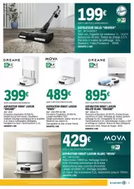 Catalogue E.Leclerc page 9: DREAME ASPIRATEUR ROBOT LAVEUR ROLLER BLANC €895,00, MOVA Aspirateur robot laveur €489,00