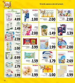 Volantino Spazio Conad Pagina 12: Latte UHT microfiltrato parzialmente scremato €1,00, Ricotta Santa Lucia €2,00