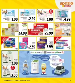 Volantino Spazio Conad Pagina 19: Salvaslip Carefree €2,39, Assorbenti Lines Seta notte con ali €5,99
