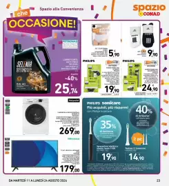 Volantino Spazio Conad Pagina 23: Rasoio OneBlade Intimate Philips €19,90, Lama ricambio One Blade 360 €24,90