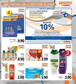 Volantino Spazio Conad Pagina 3: Detersivo lavastoviglie Fairy caps o gel €8,90, Carta igienica pulito completo Scottex €5,90