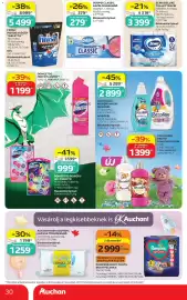 Auchan akciós újság hét 33 Oldal 30: FINISH Mosogatógép-tabletta €5.499,00, Zewa Deluxe toalettpapír €3.399,00