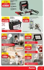 Auchan akciós újság hét 33 Oldal 41: Akkumulátor töltő €4.999,00, OSRAM KÖRTE LED FÉNYFORRÁS €949,00