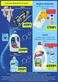 Magnetic akciós újság hét 33 Oldal 13: Regina Delicate toalettpapír €17.999,00, Tomi mosópor €4.999,00