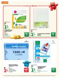 Catalogue Auchan Supermarché page 8: Auchan copies doubles €1,53, Auchan Pochettes perforées €1,27