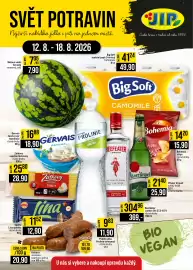 Jip leták týden 33 Strana 1: Meloun vodní červený €7,05, Big Soft toaletní papír 3-vrstvý €41,24