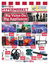 Pick n Pay Hypermarket catalogue Page 1: TCL 50" (127cm) 2K QLED TV €4.899,00, TCL 55" QLED TV €7.999,00