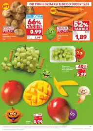 Kaufland gazetka tydzień 33 Strona 61: Polska marchew młoda luzem €1,89, Polskie ziemniaki wczesne jadalne, luzem €0,99