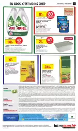 Catalogue Intermarché page 20: Finish Capsules lave-vaisselle Quantum citron €1,65, Friskies Croquettes pour chien €24,95