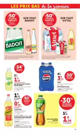 Catalogue Bi1 page 11: Fuze tea THE GLACE PECHE €1,36, PEPSI €3,17