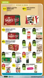 Folheto Pingo Doce semana 33 Página 30: Cerveja c/álcool sagres mista €3,74, Cerveja 0,0% álcool heineken €4,59