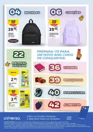 Folheto Continente | Regresso às Aulas Página 2: Mochila eastpak €39,99, Cola universal uhu €3,49