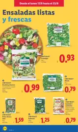 Catálogo Lidl semana 34 Página 10: Chef select espinacas €1,25, Chef select ensalada 4 estaciones €0,79