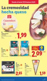 Catálogo Lidl semana 34 Página 11: Chêne d'argent Brie €1,59, Milbona gorgonzola dop €2,09