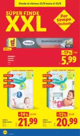 Catálogo Lidl semana 34 Página 44: Lupilu pañales maxi €20,99, Lupilu pañales junior €21,99