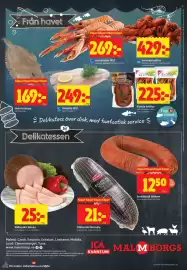 ICA Supermarket reklamblad vecka 33 Sida 12: Källarrökt skinka €25,00, Småländsk lökkorv €12,50