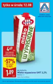 ALDI gazetka Strona 4: Mleko UHT wypasione 3,2% Mlekovita €1,89