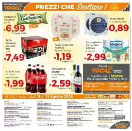 Volantino Tocal Pagina 12: Coca Cola €1,99, Vino CORVO Duetto €2,59