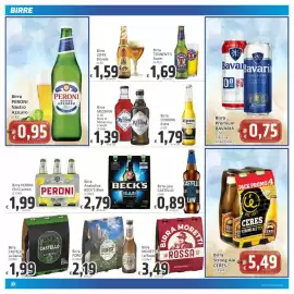 Volantino Paghi Poco Pagina 4: Birra Messina €1,39, Birra Peroni Nastro Azzurro €0,95