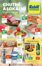 Kubík potraviny leták týden 33 Strana 1: Amálka šunka nejvyšší jakosti €24,90, Eidam 30% €10,90