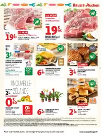 Catalogue Auchan Supermarché page 3: AGNEAU: GIGOT €19,95, AUCHAN LE TRAITEUR PARMENTIER DE BOEUF €6,99