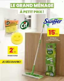Catalogue Stokomani page 13: Swiffer kit balai €15,99, Cif Éponge Scrub €2,30